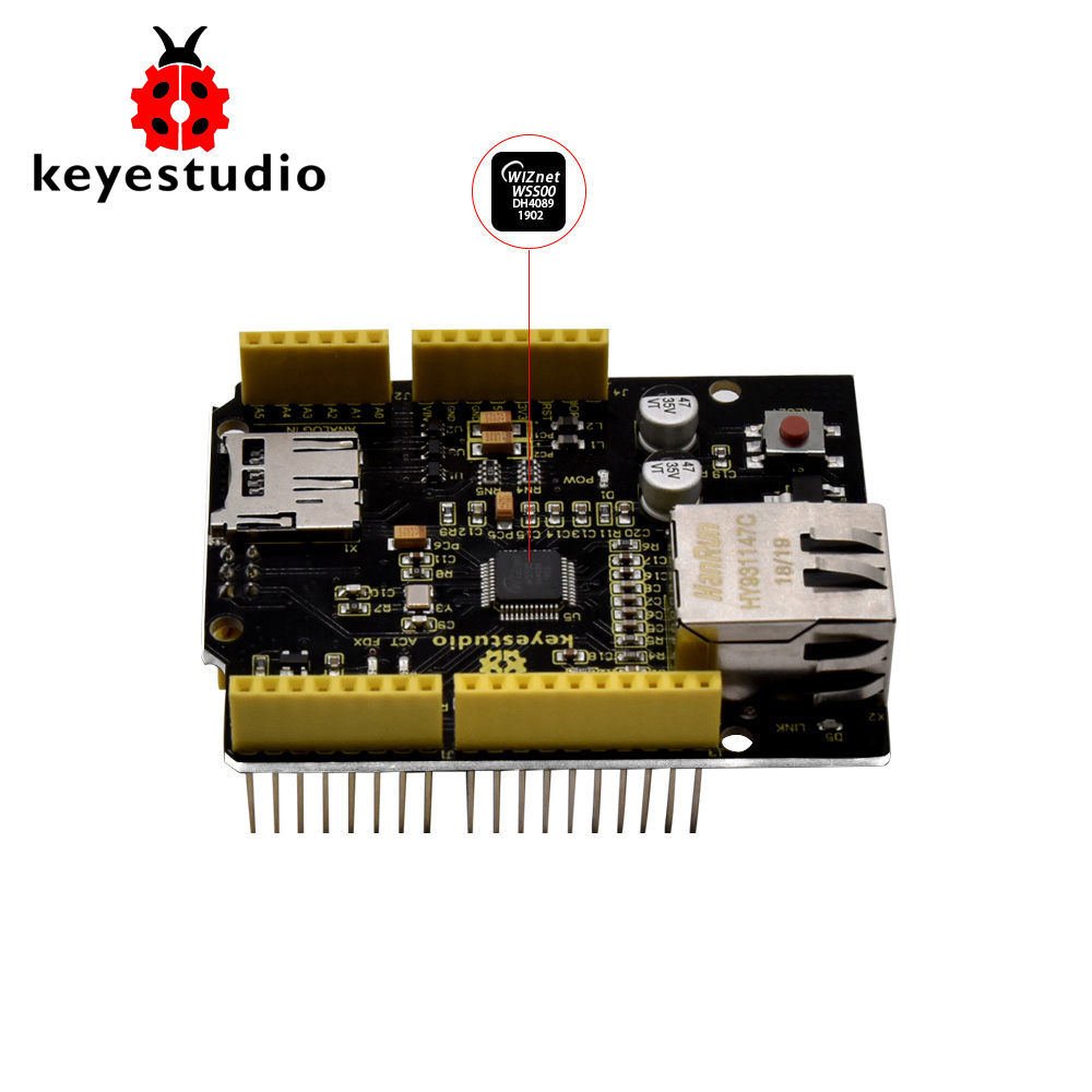 Ethernet Module W5500 - Keyestudio W5500 Ethernet Shield Placa de